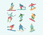 Set Of Skiers
