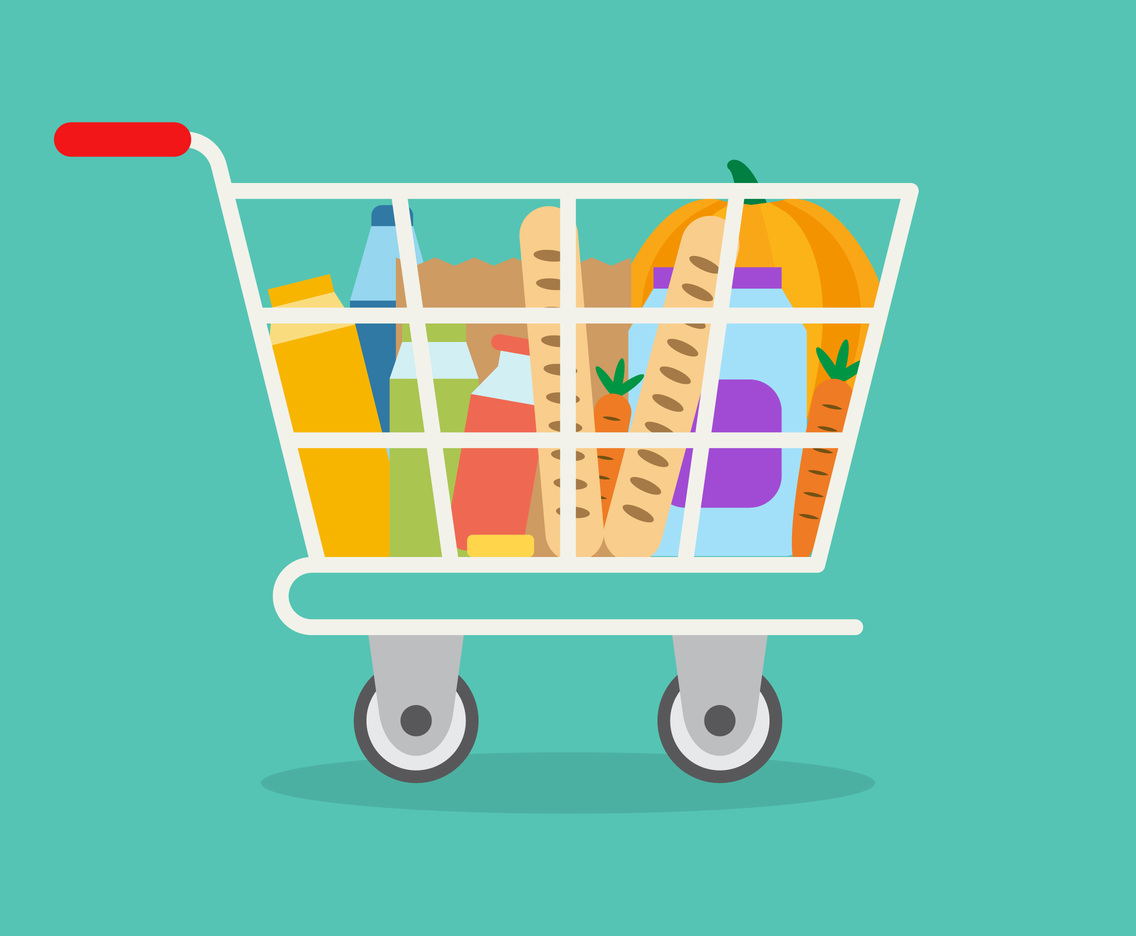 Cute Grocery Shopping Vectors