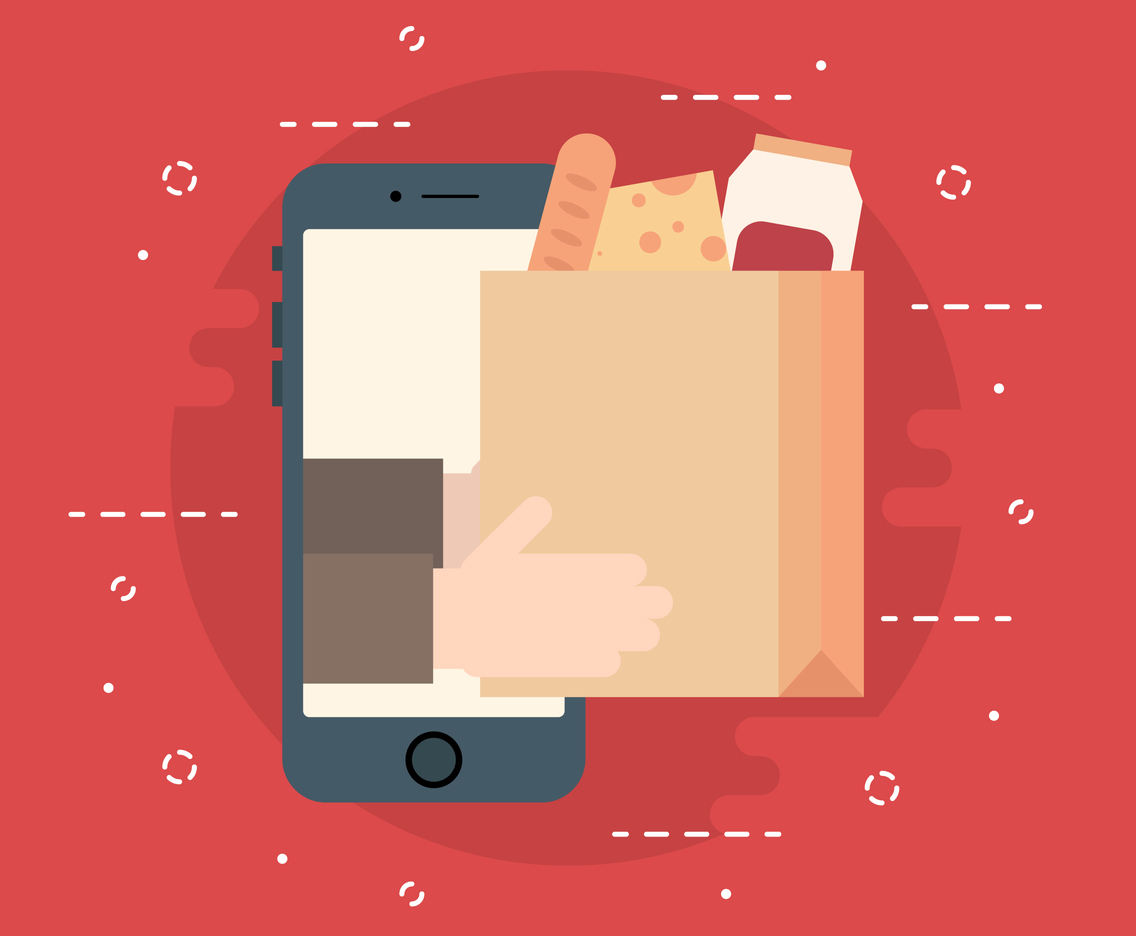 Cute Grocery Shopping Vectors