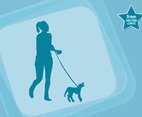Girl With Dog Vector