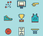 Set Of Icons For Basketball Lovers