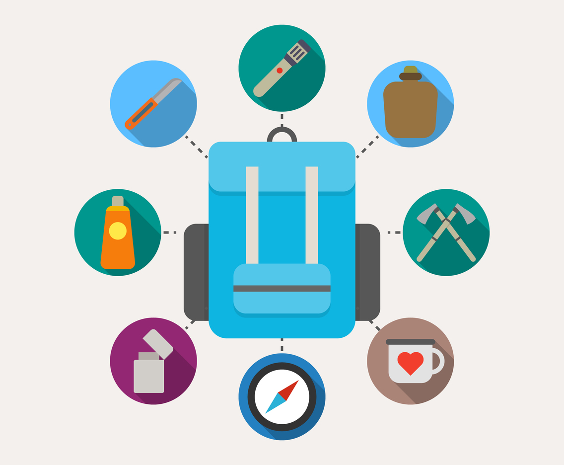 Awesome Camping Supplies Knolling Vectors