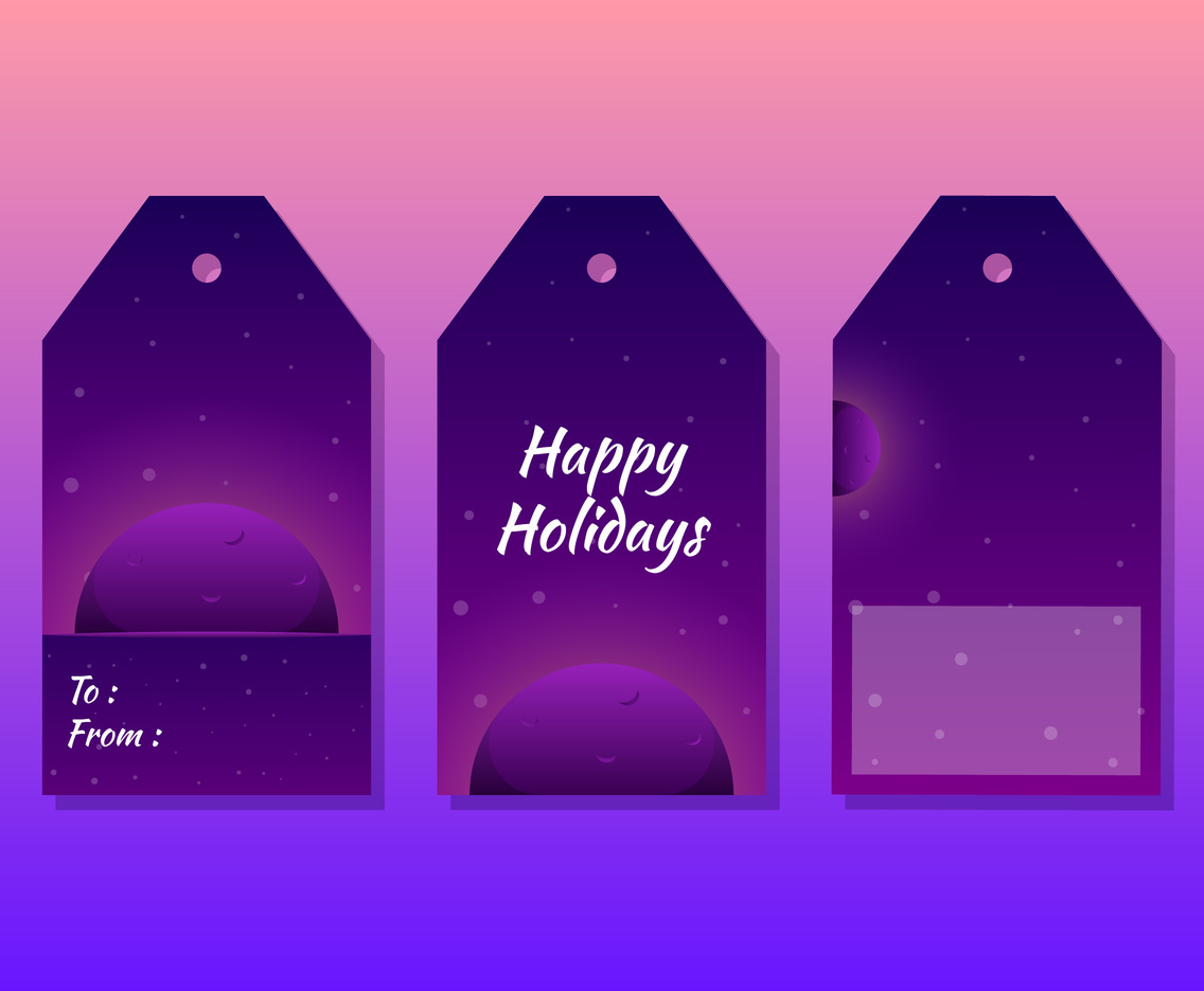 Unique Holiday Gift Tags Vectors