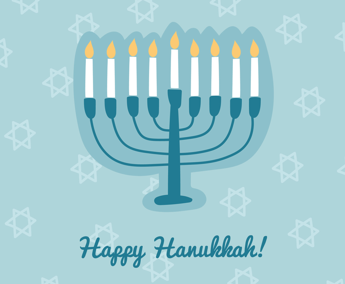 Happy Hanukkah With A Menorah