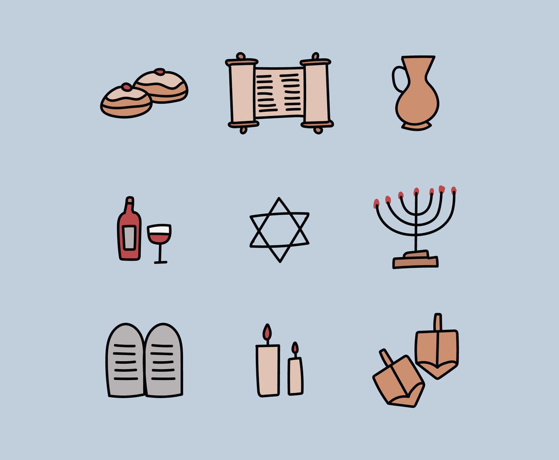 Doodled Jewish Elements