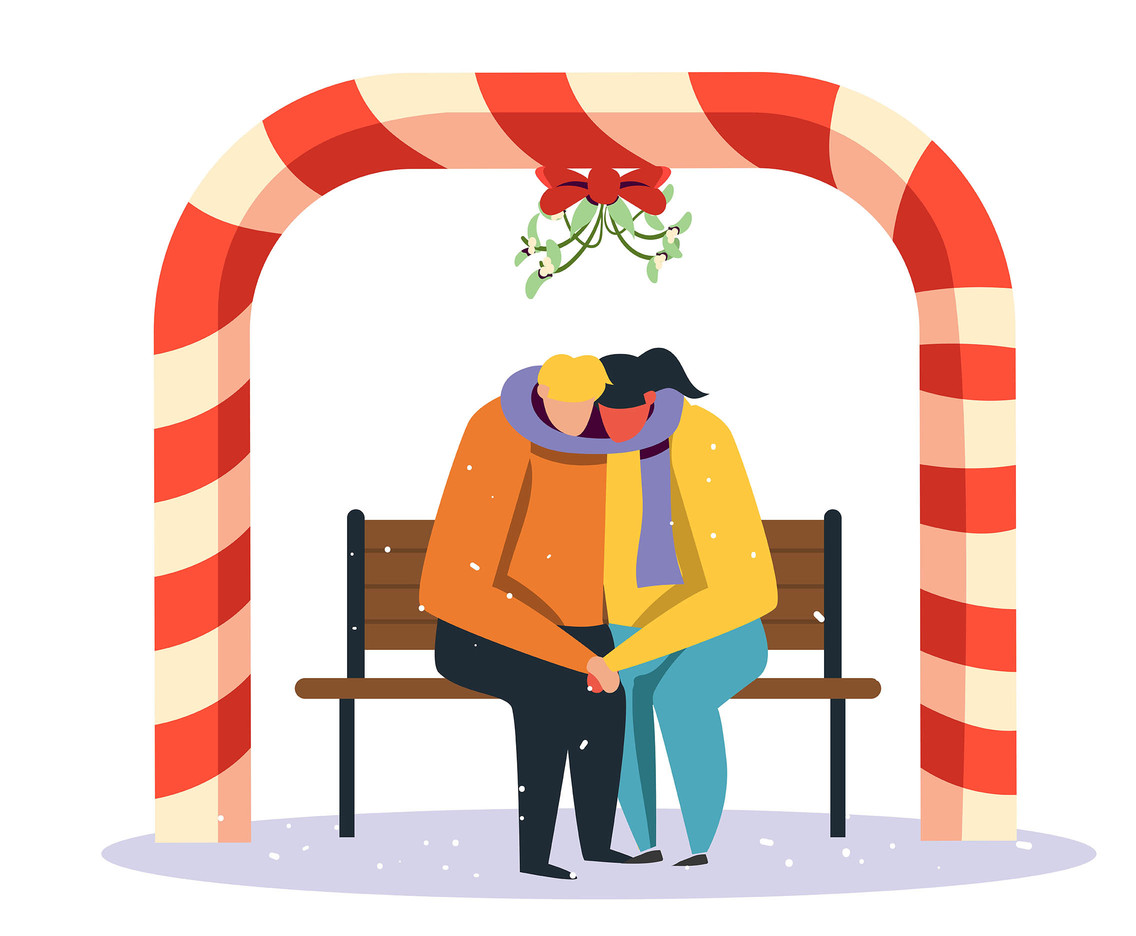 Couple under Mistletoe