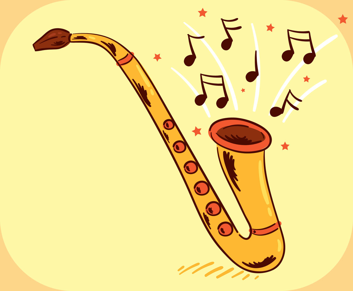 Hand Drawn Saxaphone Vector
