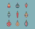 Outlined Set Of Christmas Ornaments