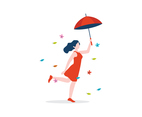 Happy Umbrella Girl