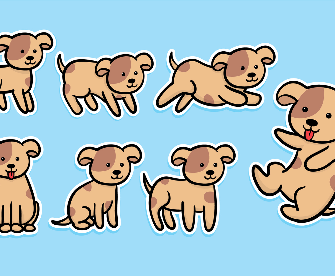 Cat and dog stickers