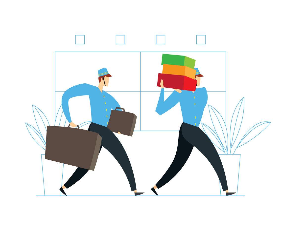 Bellhop Taking Suitcases