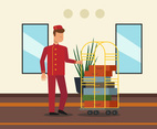 The Busy Bellhop Vector