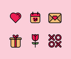 Sweet Valentine Icons Vector