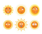 Cartoon Sun Elements Vector