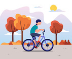 Bicycling in the Park Vector