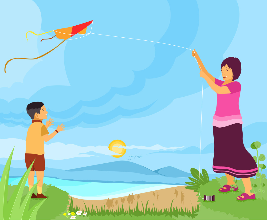 Learn to Fly a Kite Vector