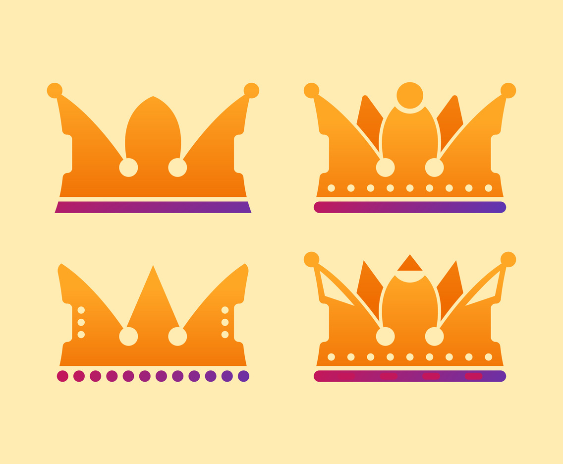 Unique Crown Clipart Set Vectors	
