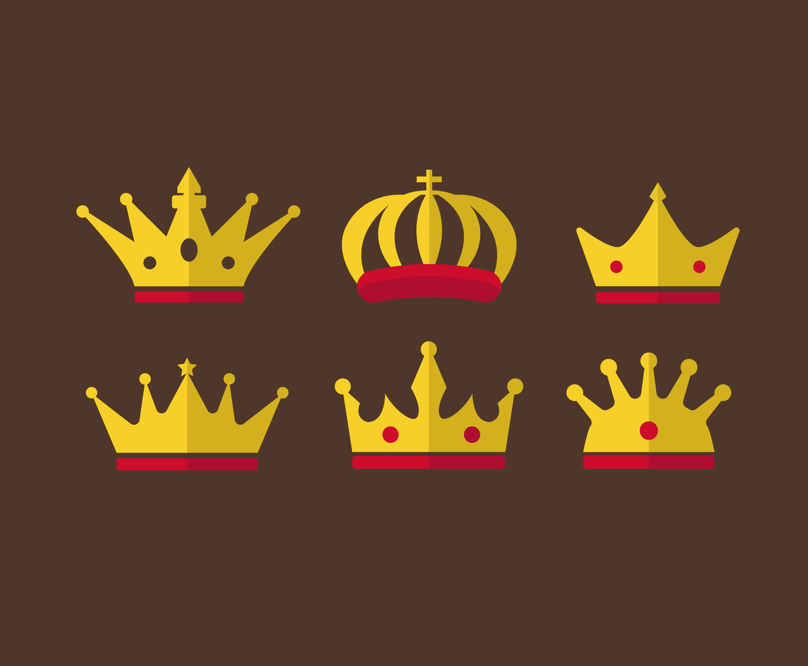 Flat Crowns Clipart Vector