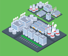 Isometric Industrial Buildings Set Vector Art & Graphics | freevector.com