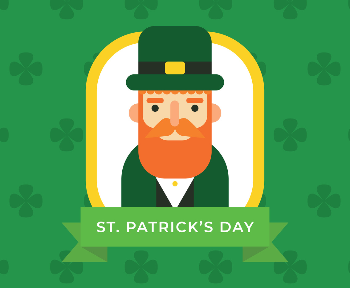 Flat Irish Man Celebrating St. Patrick's Day