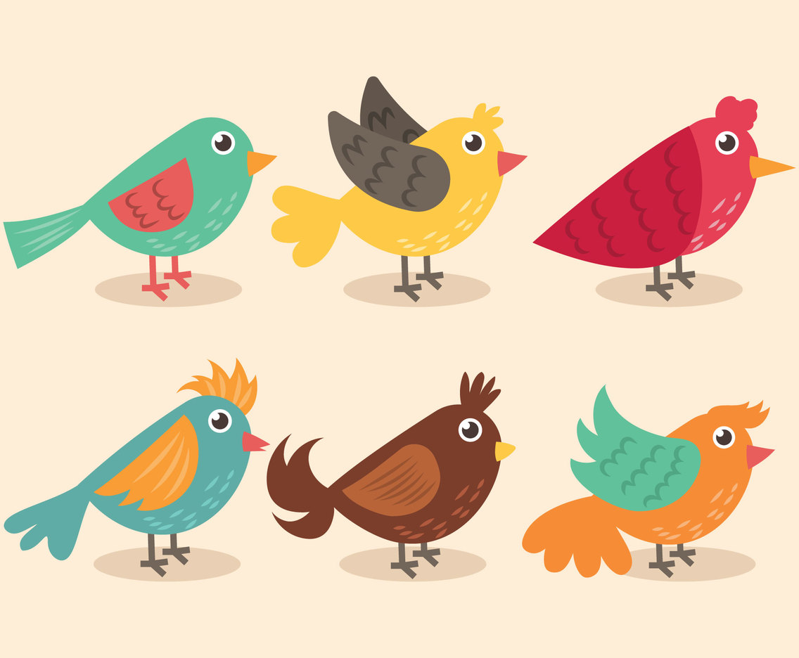 Bird Clipart Set Vector Art & Graphics | freevector.com