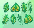 Awesome Green Leaves Clipart Set Vectors