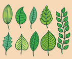 Green leaves clipart set
