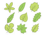 Hand Drawn Green Leaves On White Vector