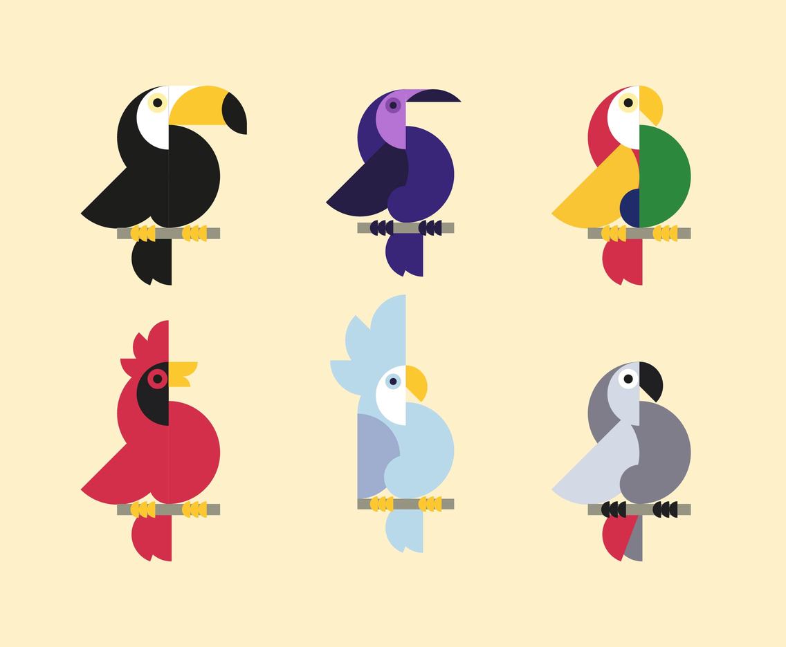 Bird Clipart Set Illustration