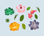 Various Flowers Clipart Vector