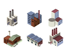 Industrial Building Set Vector Art & Graphics | freevector.com