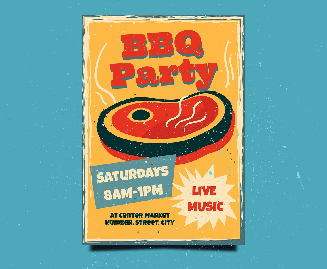 Retro Bbq Poster