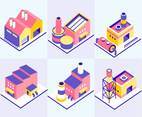Isometric Factory Illustrations Vector