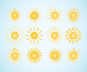 Sun Element Set Vector Art & Graphics | freevector.com