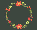 Flower Wreath Background Vector