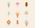 Colorful Set Of Sweet Ice-Creams