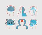 Human Brain Icons Vector