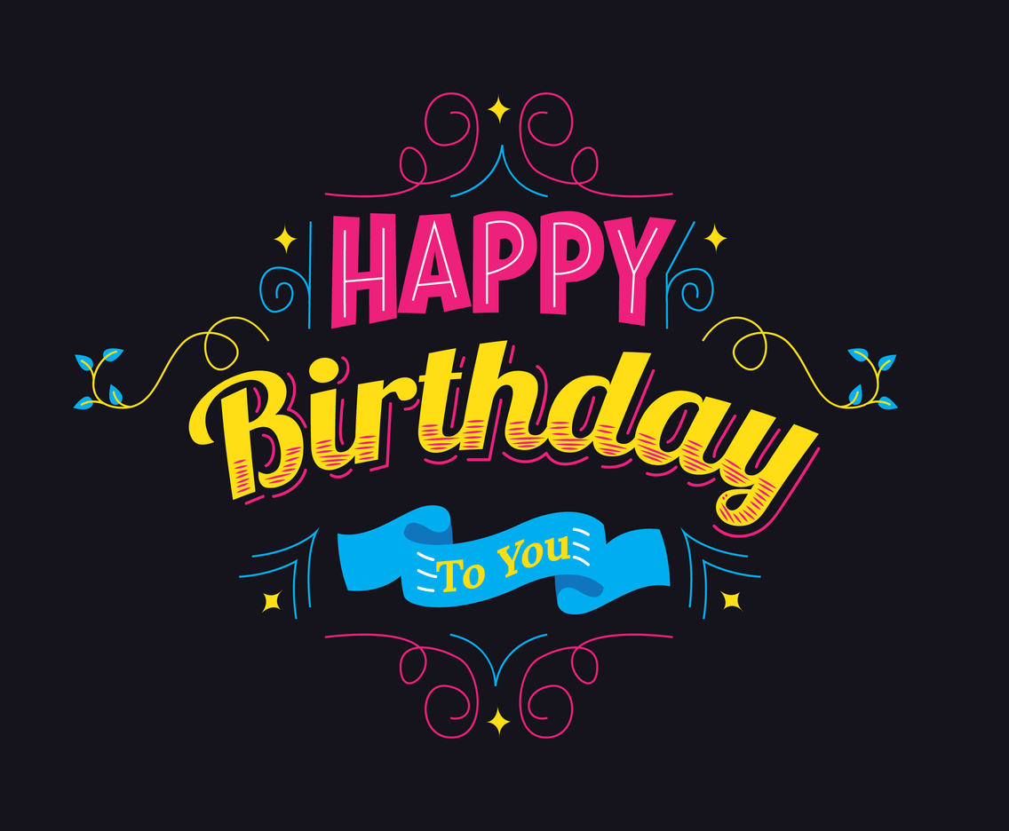 Typography Birthday Design Vector Art & Graphics