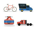 Transportation Clipart Set in White Background