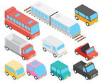 Isometric transportation clip art set