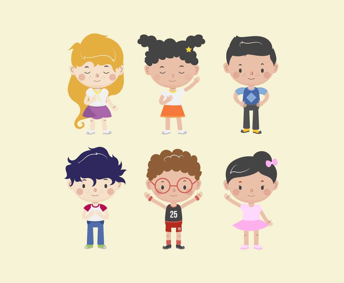 Cute Children Characters Vector