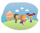 Children Playing Characters Vector