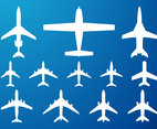 Airplanes Silhouettes Set