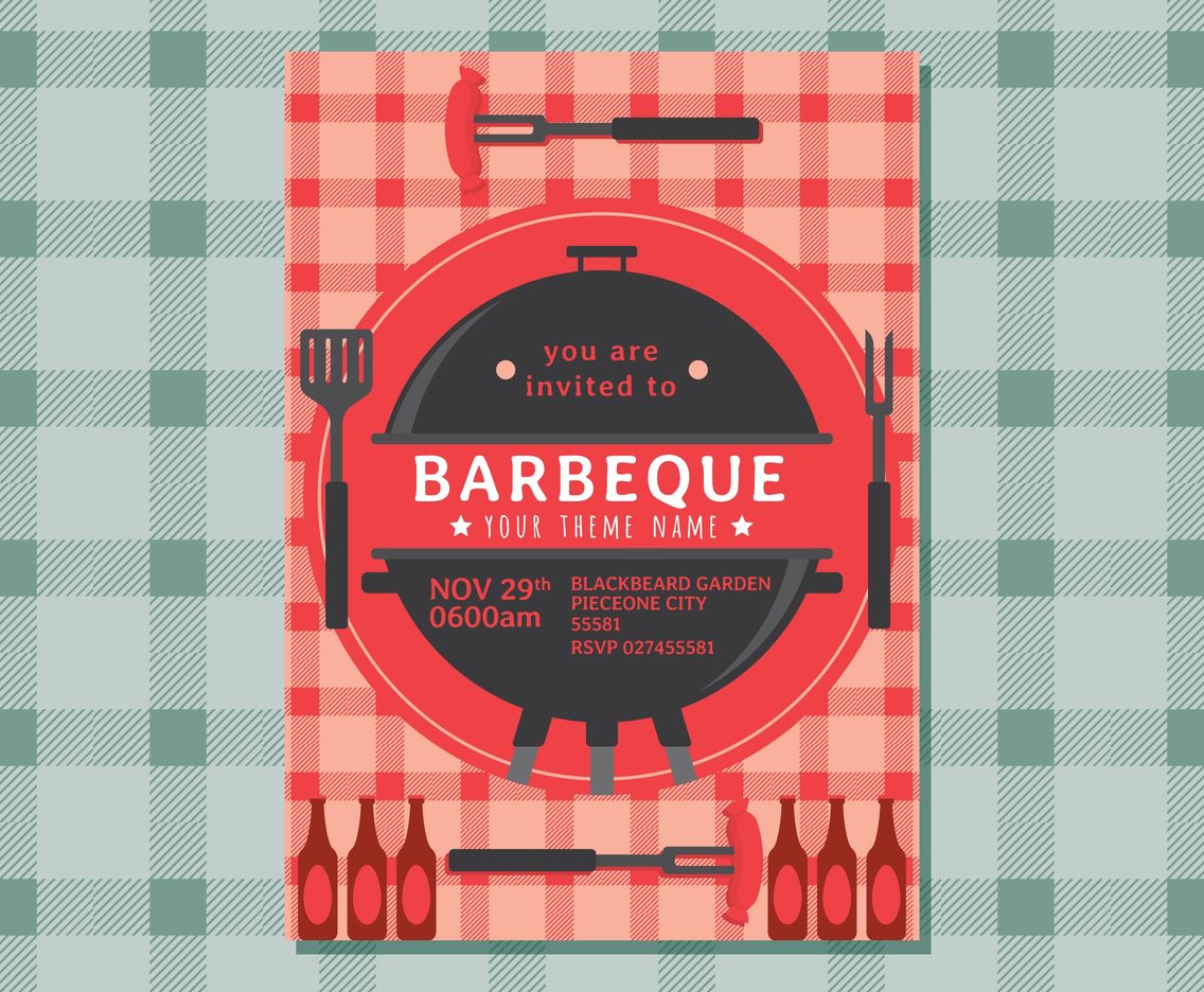 Retro bbq poster