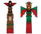 Totem Pole Clip Art Set