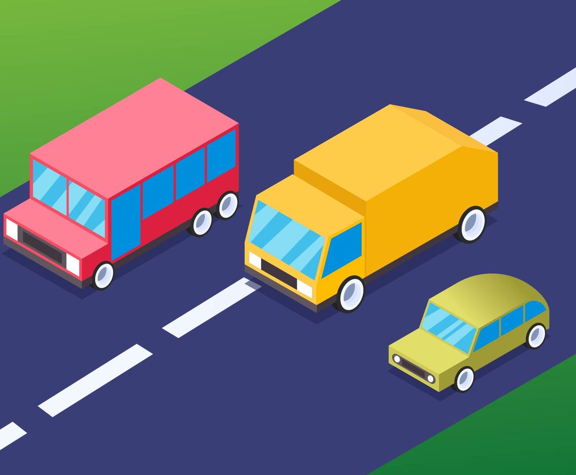 Outstanding Isometric Transportation Clip Art Set	
