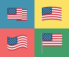 Colorful American Flag Set