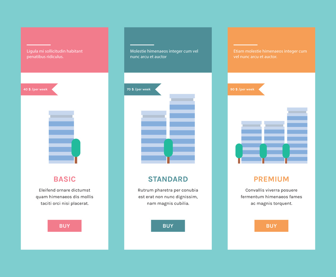 Flat Pricing Table With Buildings