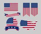Stylized American Flags Vector