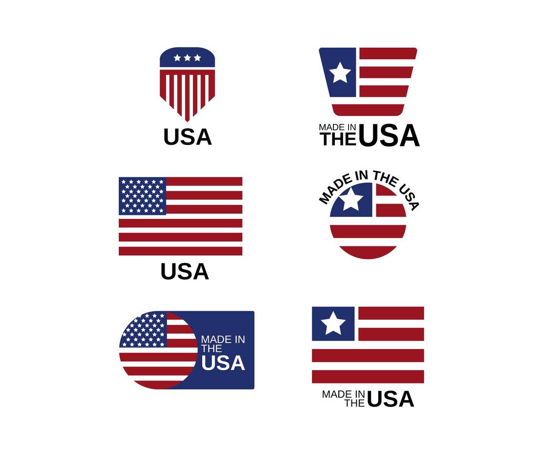 American Flag Icons Vector